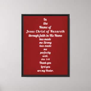 In de Naam van Jezus Sterk... Canvas Afdruk