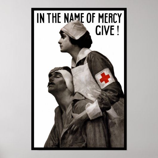 In de naam van Mercy Geef - WW1 Redcross Poster (Voorkant)