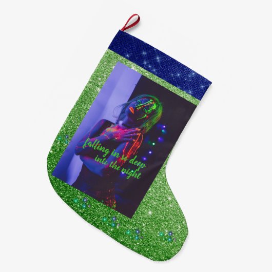 In de nacht van de kerstaking grote kerstsok (Voorkant (Hangend))