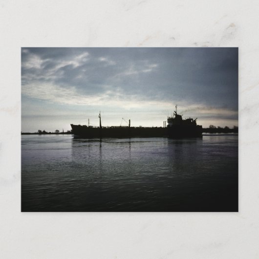 In de nacht zeilen briefkaart (Voorkant)