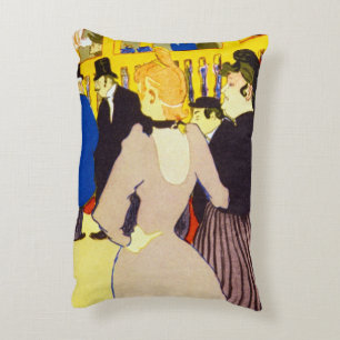 In de Nachtclub door Toulouse Lautrec, Vintage Kun Accent Kussen
