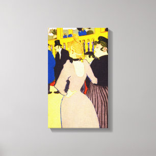 In de Nachtclub door Toulouse Lautrec, Vintage Kun Canvas Afdruk