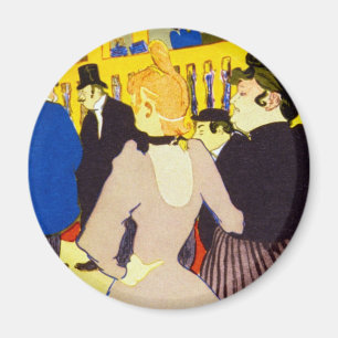 In de Nachtclub door Toulouse Lautrec, Vintage Kun Magneet