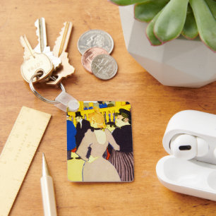 In de Nachtclub door Toulouse Lautrec, Vintage Kun Sleutelhanger