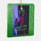 In de nachtgroene faux Glitter Ceramic Orname Keramisch Ornament (Rechts)