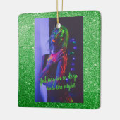 In de nachtgroene faux Glitter Ceramic Orname Keramisch Ornament (Links)