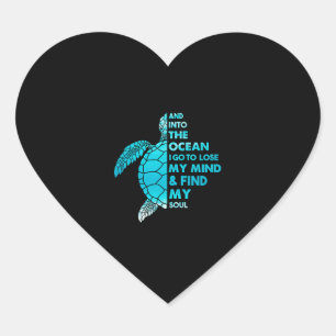 In de oceaan ga ik mijn verstand verliezen en zoek hart sticker