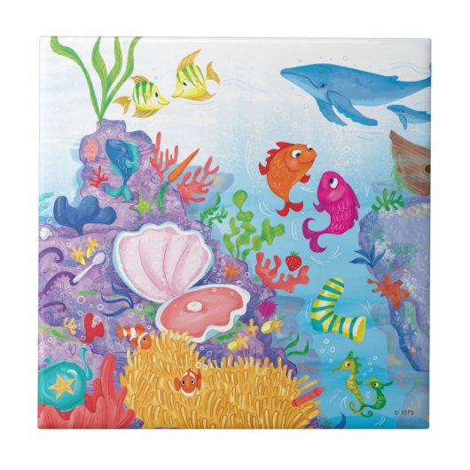 In de oceaan tegeltje (Voorkant)