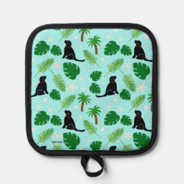 In de Ocean Blue Tropical Black Pup Pot Holder Pannenlap