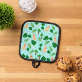 In de Ocean Blue Tropical Golden Pup Pot Holder Pannenlap (Top down)