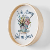 In de ochtend geef me Jezus ronde wandklok (Hoek)