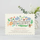 In de Oerwoud nodigt het Baby shower uit Kaart (Staand voorkant)