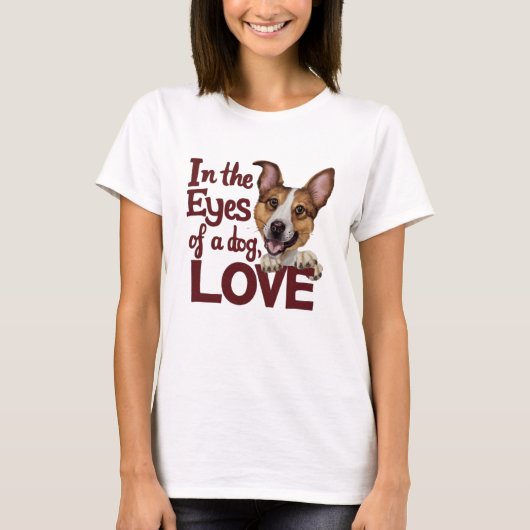 In de ogen van een hond liefde t-shirt (Voorkant)