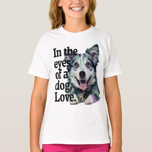 In de ogen van een hond liefde t-shirt (Voorkant)