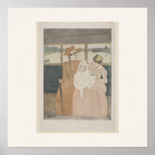 In de Omnibus van Mary Cassatt - Oude druk Poster