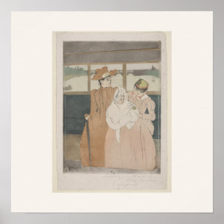 In de Omnibus van Mary Cassatt - Vierkant Poster