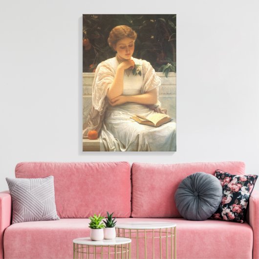 In de Orangery door Charles Edward Perugini Canvas Afdruk (Insitu (Woonkamer))