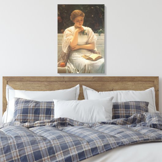 In de Orangery door Charles Edward Perugini Canvas Afdruk (Insitu (Slaapkamer))
