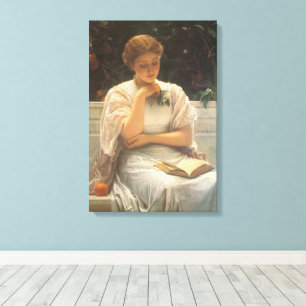 In de Oranjerie door Charles Edward Perugini Canvas Afdruk