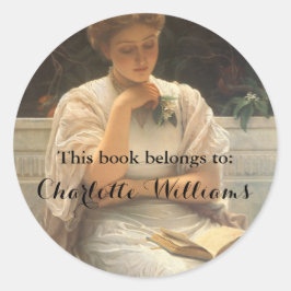 In de Oranjerie door Perugini Ex-libris Ronde Sticker