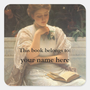 In de Oranjerie door Perugini Ex-libris Vierkante Sticker