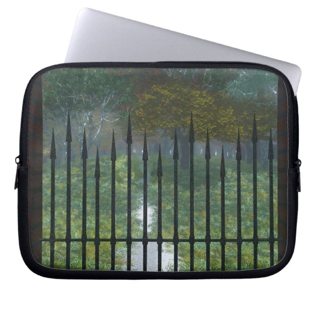 In de oude bosbeschermhoes laptop sleeve (Voorkant)