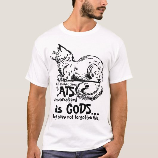 In de oudheid werden katten aanbeden als goden T-s T-shirt (Voorkant)
