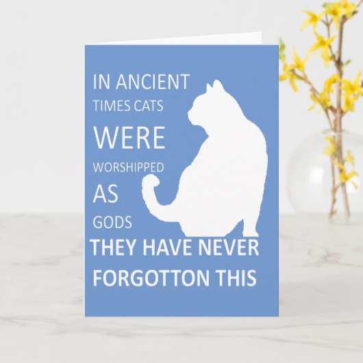 In de oudheid werden katten als goden verscheept kaart (Gele Bloem)