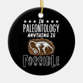 In de paleontologie is alles mogelijk dinosaurus p keramisch ornament (Voorkant)