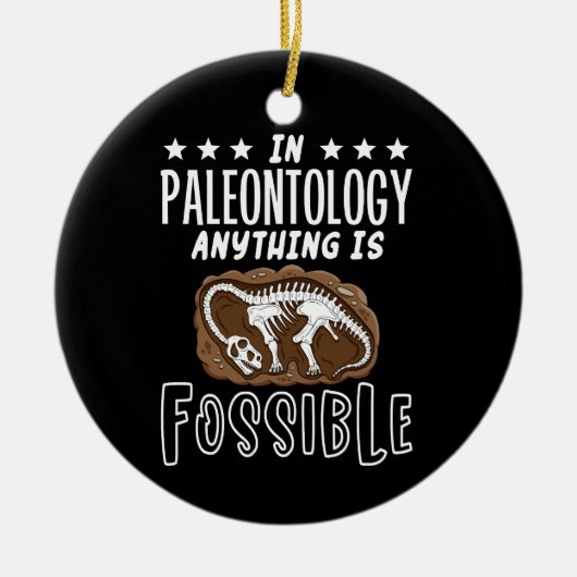 In de paleontologie is alles mogelijk dinosaurus p keramisch ornament (Voorkant)