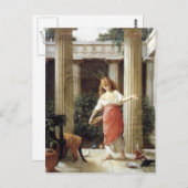 In de Peristyle door John William Waterhouse Briefkaart (Voorkant / Achterkant)
