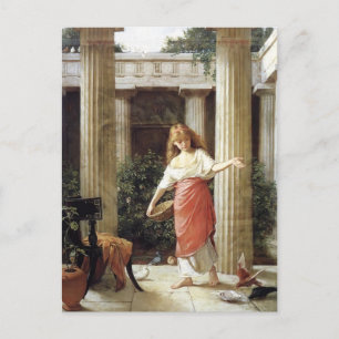 In de Peristyle door John William Waterhouse Briefkaart