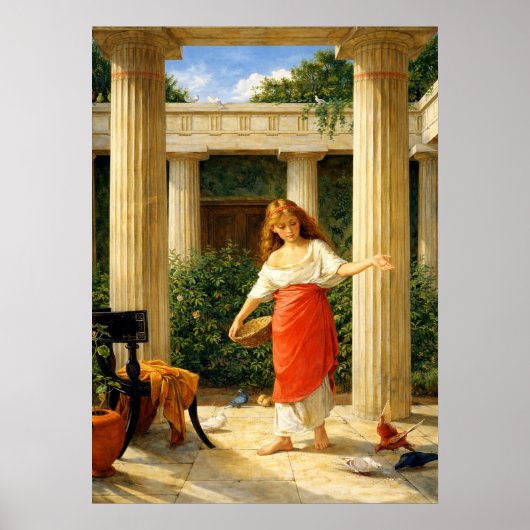 In de Peristyle van John William Waterhouse Poster (Voorkant)