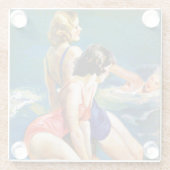 In de pool glazen onderzetter (Achterkant)