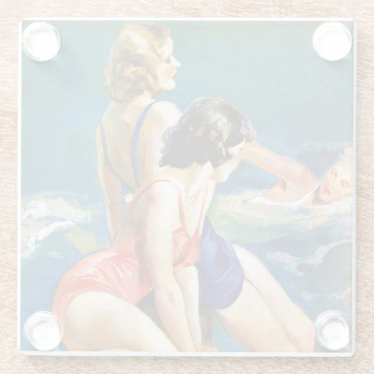 In de pool glazen onderzetter (Achterkant)