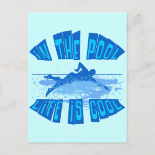 IN DE POOL IS HET LEVEN COOL BRIEFKAART