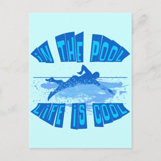 IN DE POOL IS HET LEVEN COOL BRIEFKAART (Voorkant)