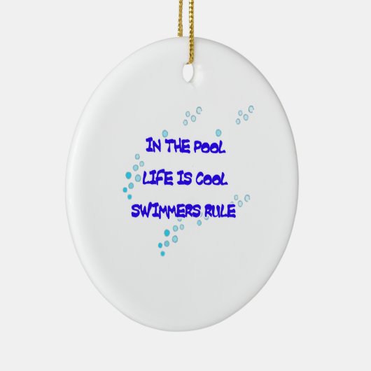 In de pool is het leven cool keramisch ornament (Rechts)