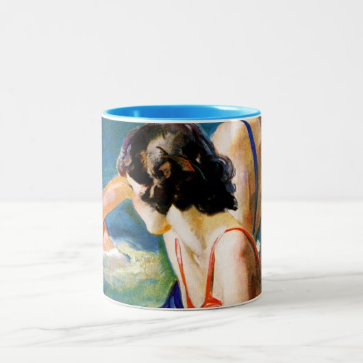 In de pool tweekleurige koffiemok (Center)