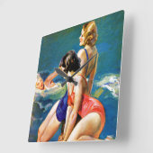 In de pool vierkante klok (Hoek)