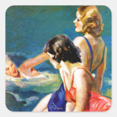 In de pool vierkante sticker (Voorkant)