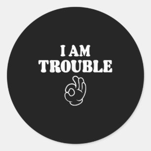 In de problemen grappige bijpassende koppels outfi ronde sticker