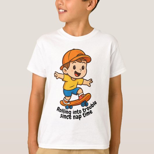 In de problemen rollen sinds de slaap! t-shirt (Voorkant)