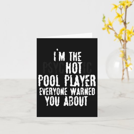 In de Psychotische Hot Pool Speler – 8-ball Pool Kaart (Gele Bloem)