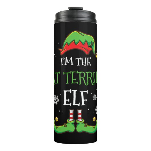 In de Rat Terrier Elf Kerstmis Thermosbeker (Voorkant)