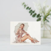 In de regen omhoog briefkaart (Staand voorkant)