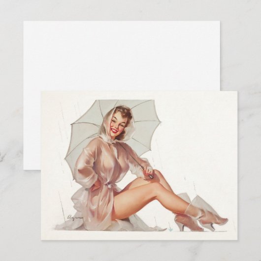 In de regen omhoog briefkaart (Voorkant / Achterkant)