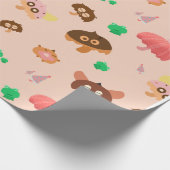 In de Regen - paddenstoelenparaplu - Oranje Cadeaupapier (Hoek)