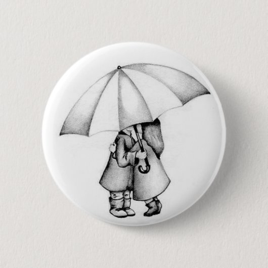 in de regen ronde button 5,7 cm (Voorkant)