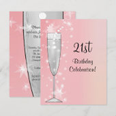 In de Roze 21ste uitnodiging van de Partij van de  (Voorkant / Achterkant)